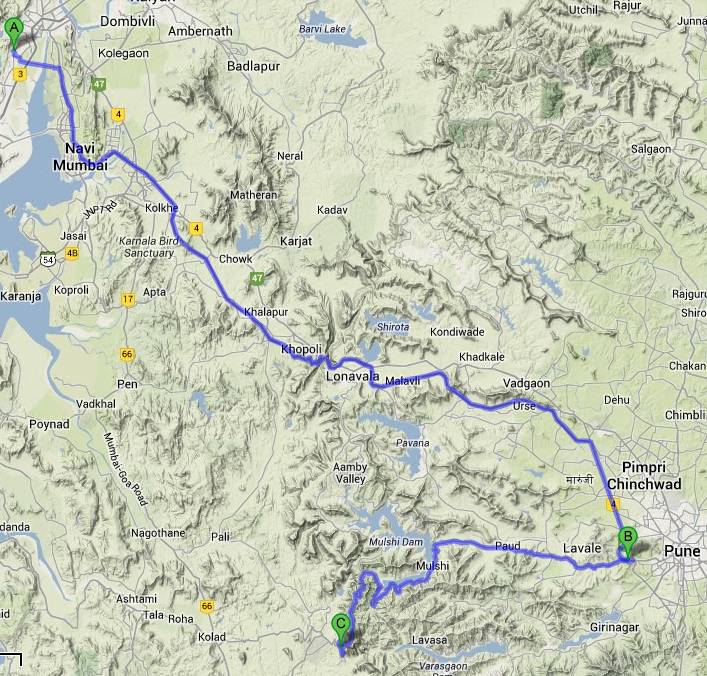 Tamhini Ghat The route we took