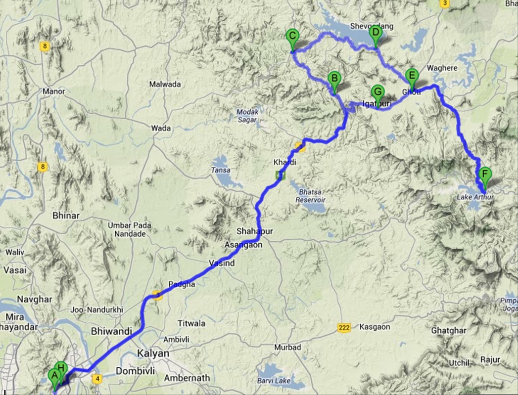 Khodala This is the route we took